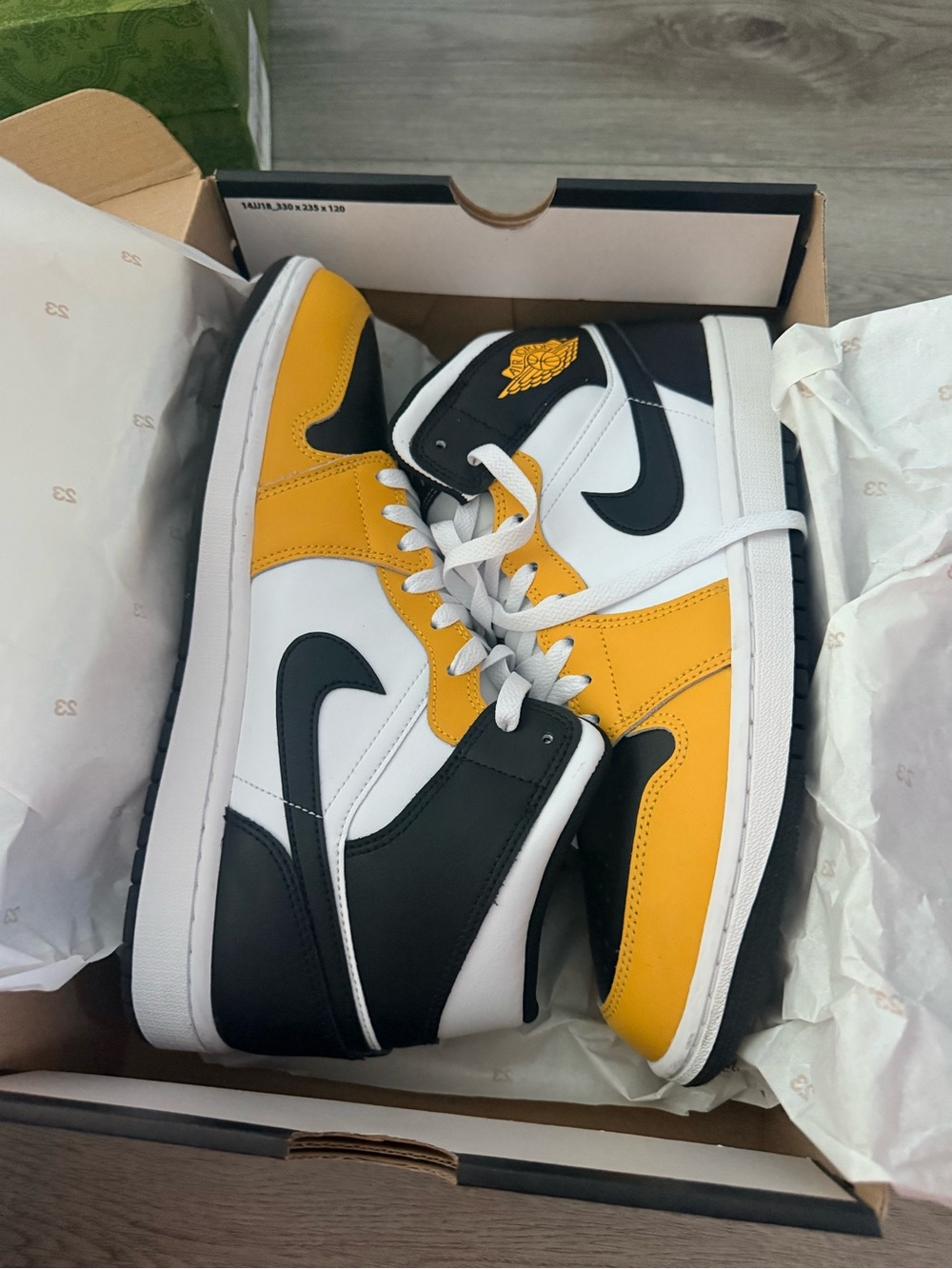 Nike Men's Black White Yellow High-Top Sneakers